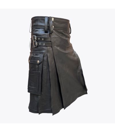 Black Leather Kilt
