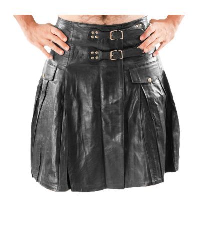 Classic Pleated Leather Kilt