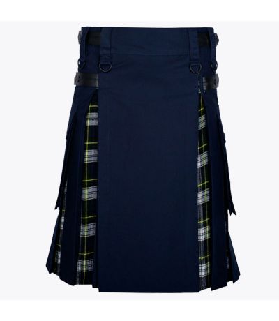 Dress Gordon Tartan & Navy Blue Utility Kilt Hybrid Modern Kilt