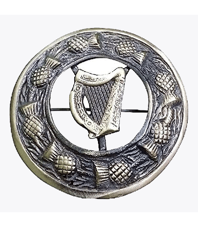 Antique Irishharp Kilt Brooch