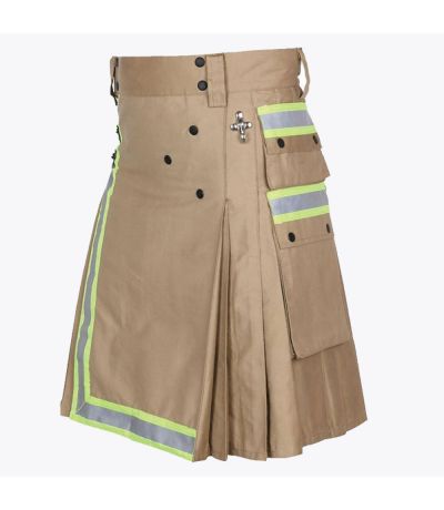 Khaki Firefighter Utility Kilt For Men
