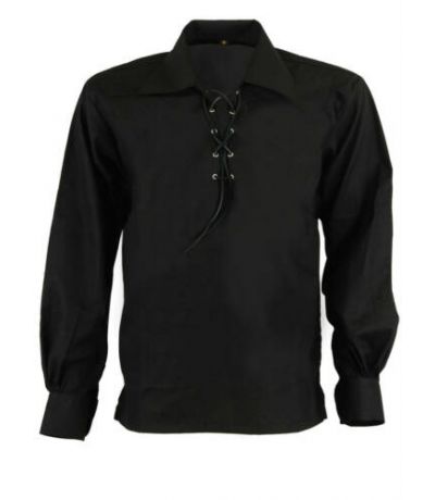 Scottish Black Jacobite Ghillie Shirt