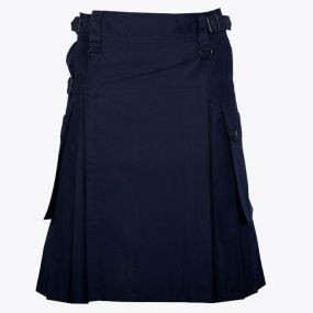 Navy Blue Utility Kilt with Cargo Pockets