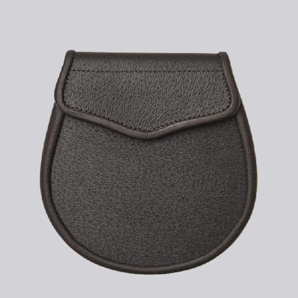 Basic Design Plain Dark Brown Leather Sporran